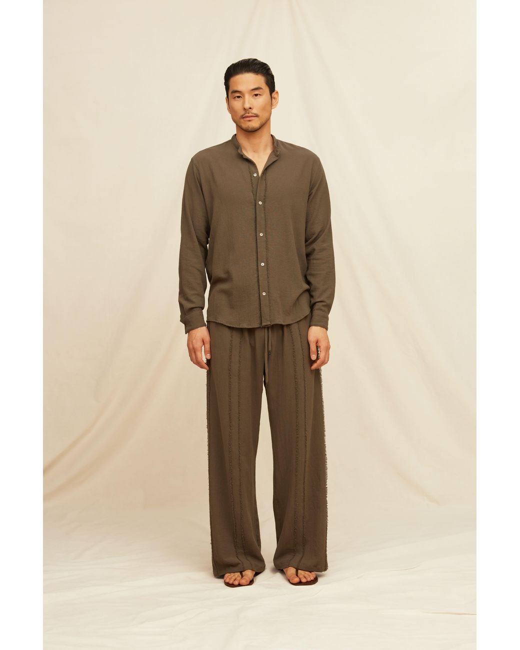 Caravana Gray Tsitsil Shirt Artisanal Cotton for men