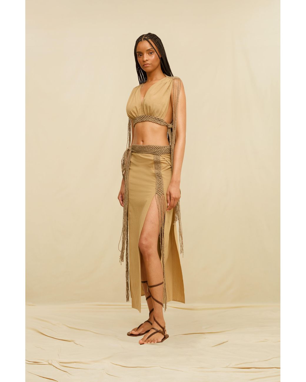 Caravana Brown Zian Top Cotton Voile