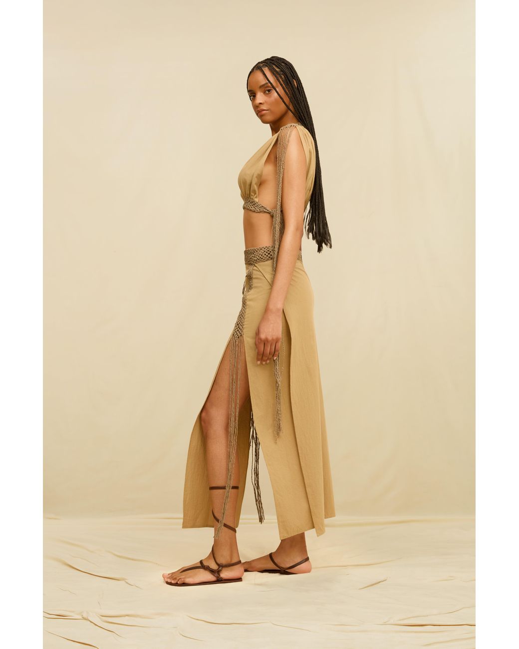 Caravana Brown Zian Top Cotton Voile