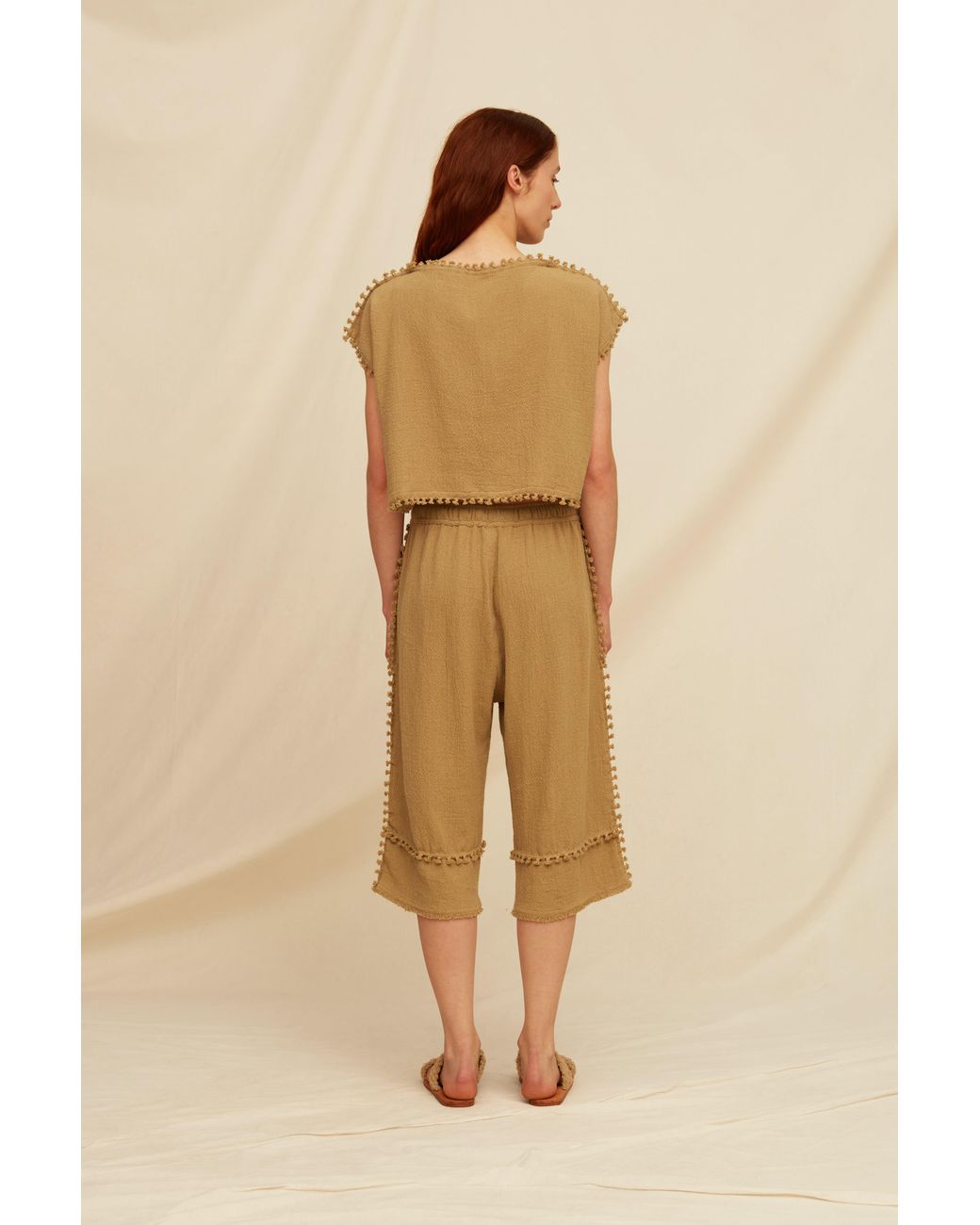 Caravana Brown Xithi Shorts Cotton Jute