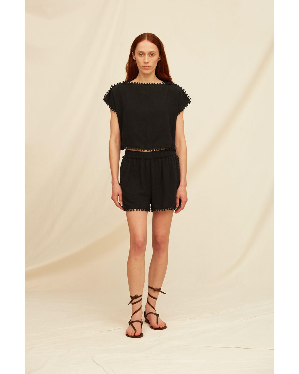 Caravana Black Sooj Shorts Cotton Jute