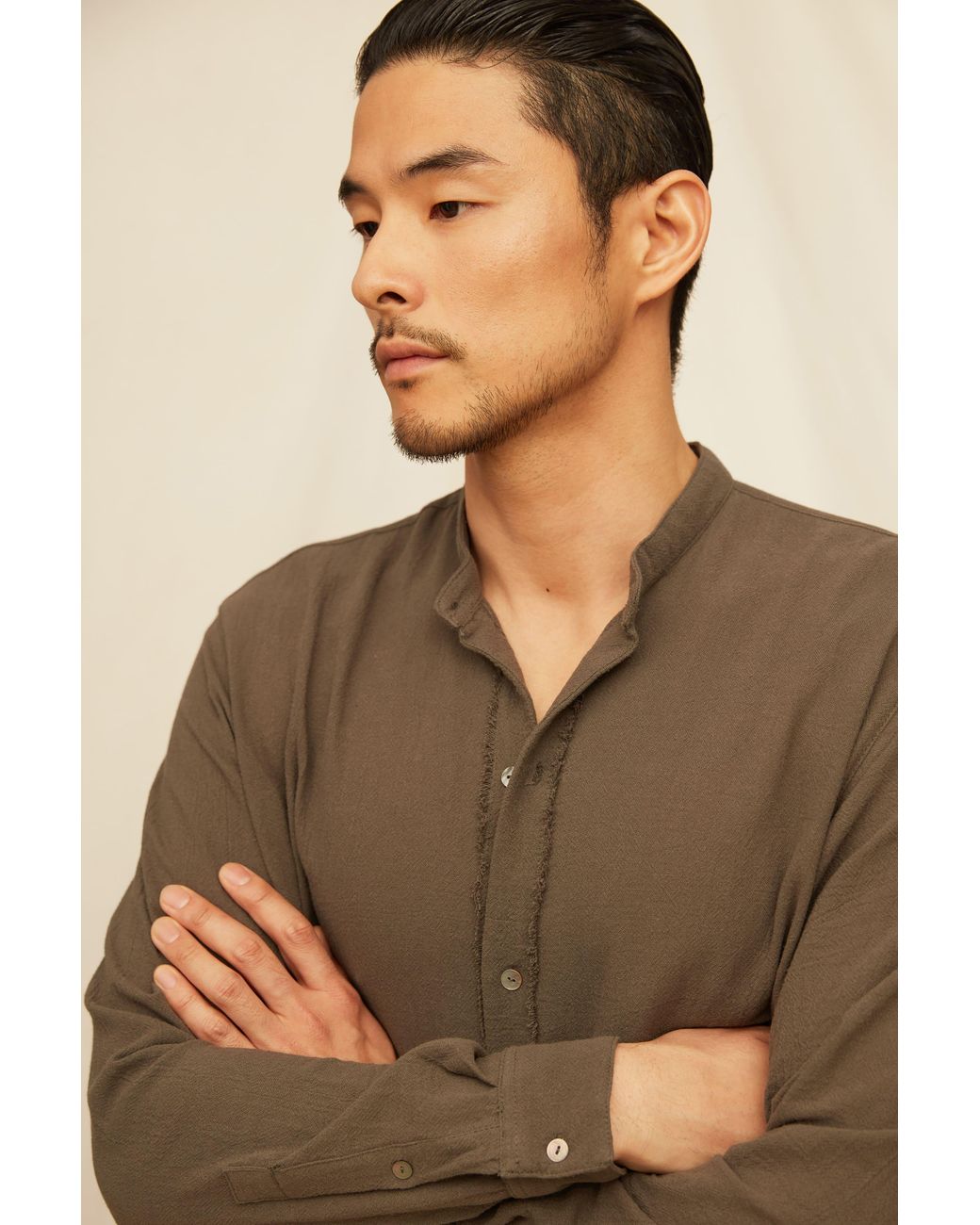 Caravana Gray Tsitsil Shirt Artisanal Cotton for men