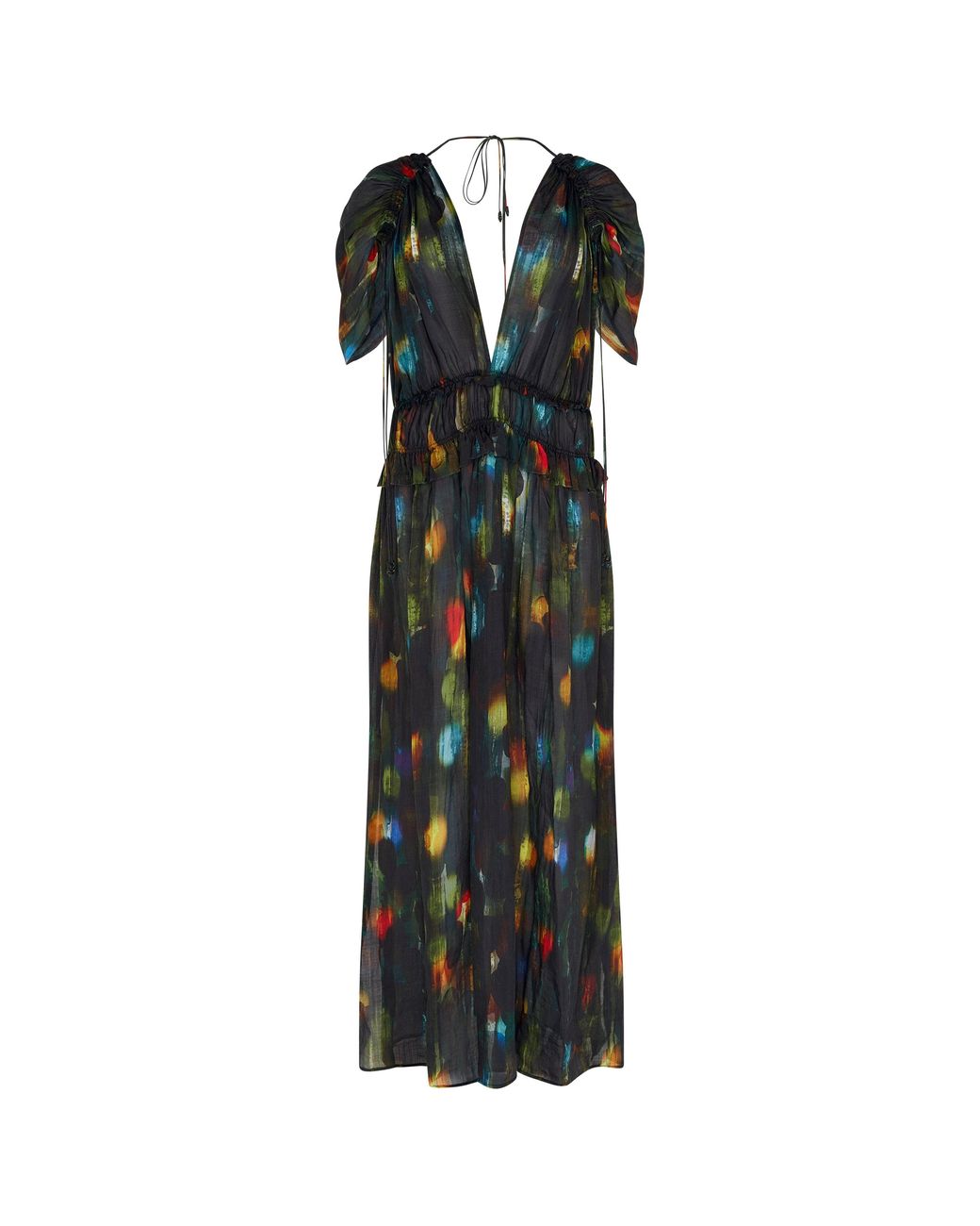 Caravana Green Aztara Maxi Dress Lyocell Ramie