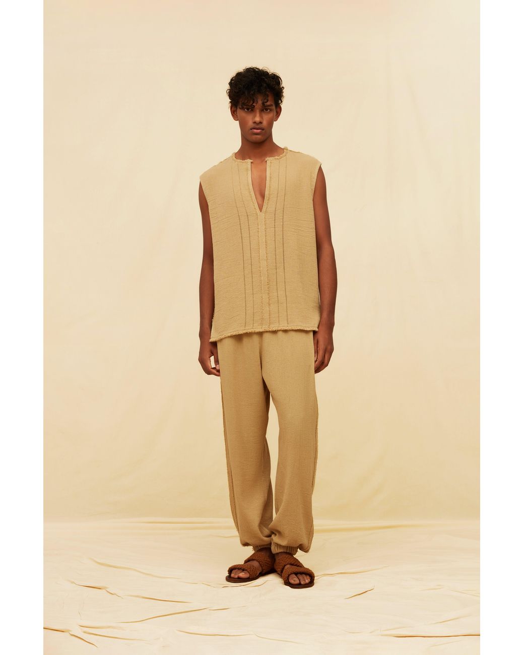 Caravana Brown Senan Pants Cotton Jute for men