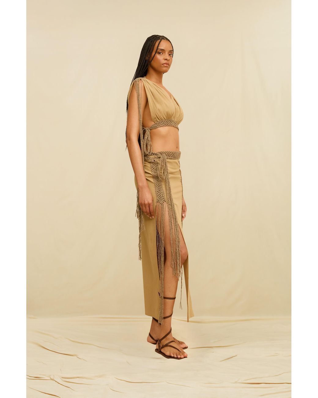 Caravana Brown Zian Top Cotton Voile