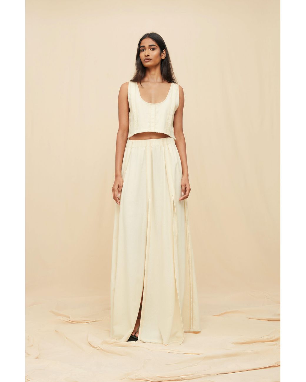 Caravana Natural Avani Crop Vest Artisanal Cotton