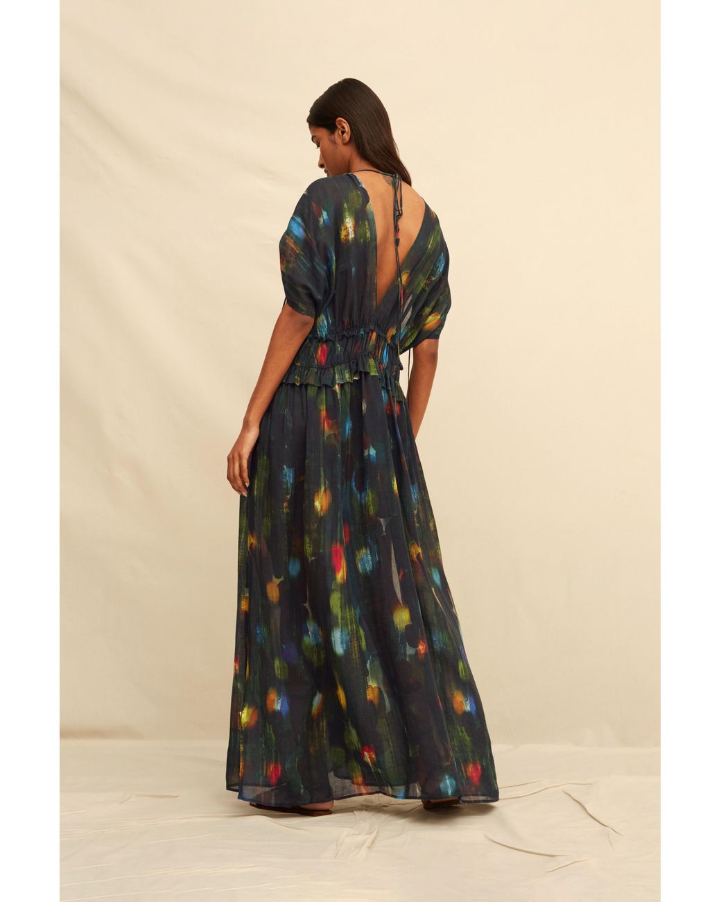 Caravana Green Aztara Maxi Dress Lyocell Ramie