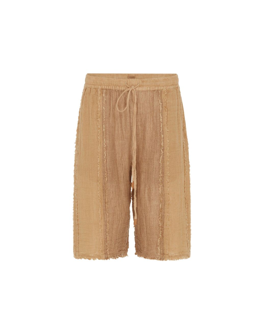 Caravana Brown Bexni Lines Shorts Linen Cotton for men