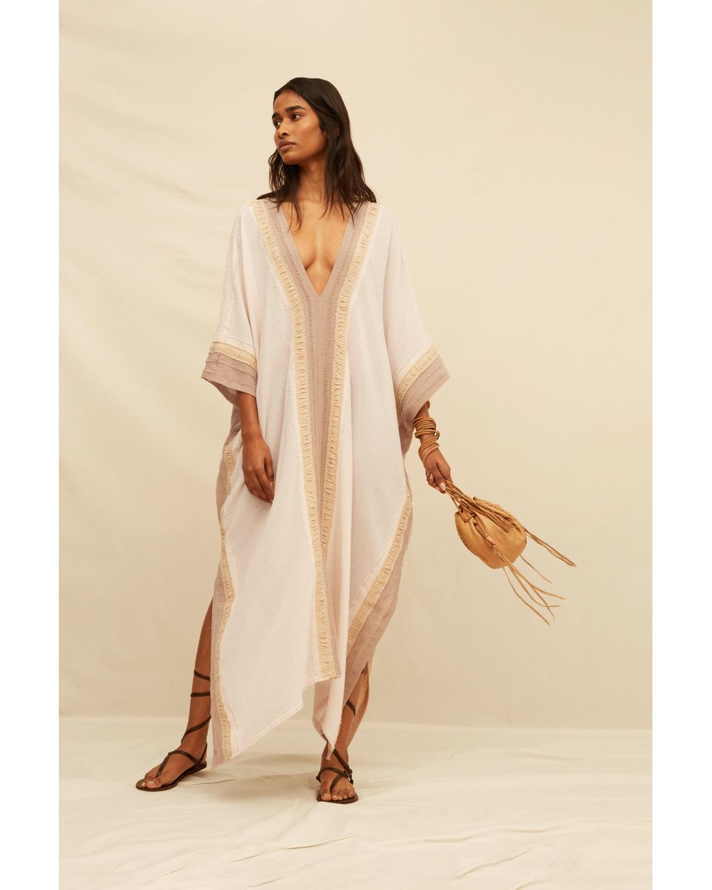 Caravana Pink Nomada Kaftan Cotton Gauze