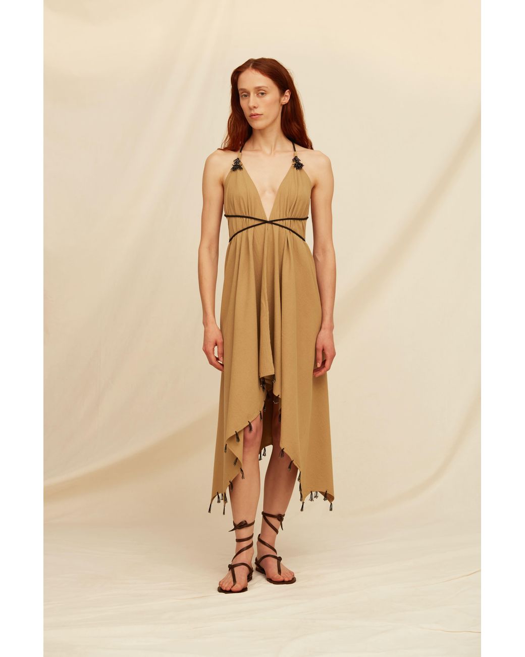 Caravana Brown Aaklix Dress Artisanal Cotton
