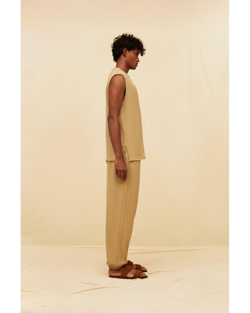 Caravana Brown Senan Pants Cotton Jute for men