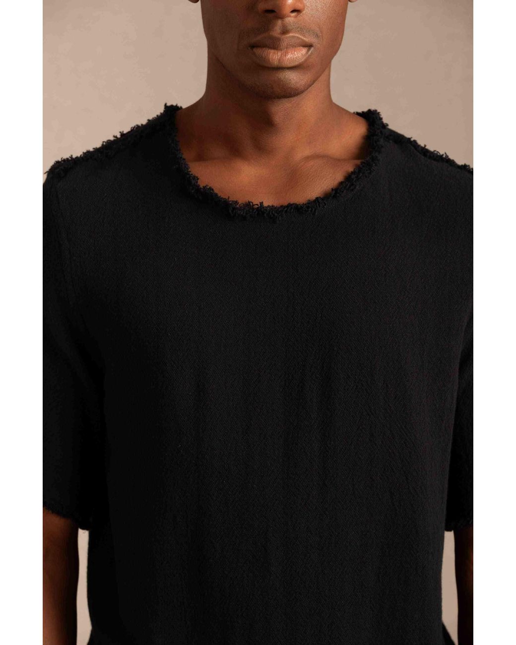 Caravana Black Kimon Shirt Cotton Jute for men