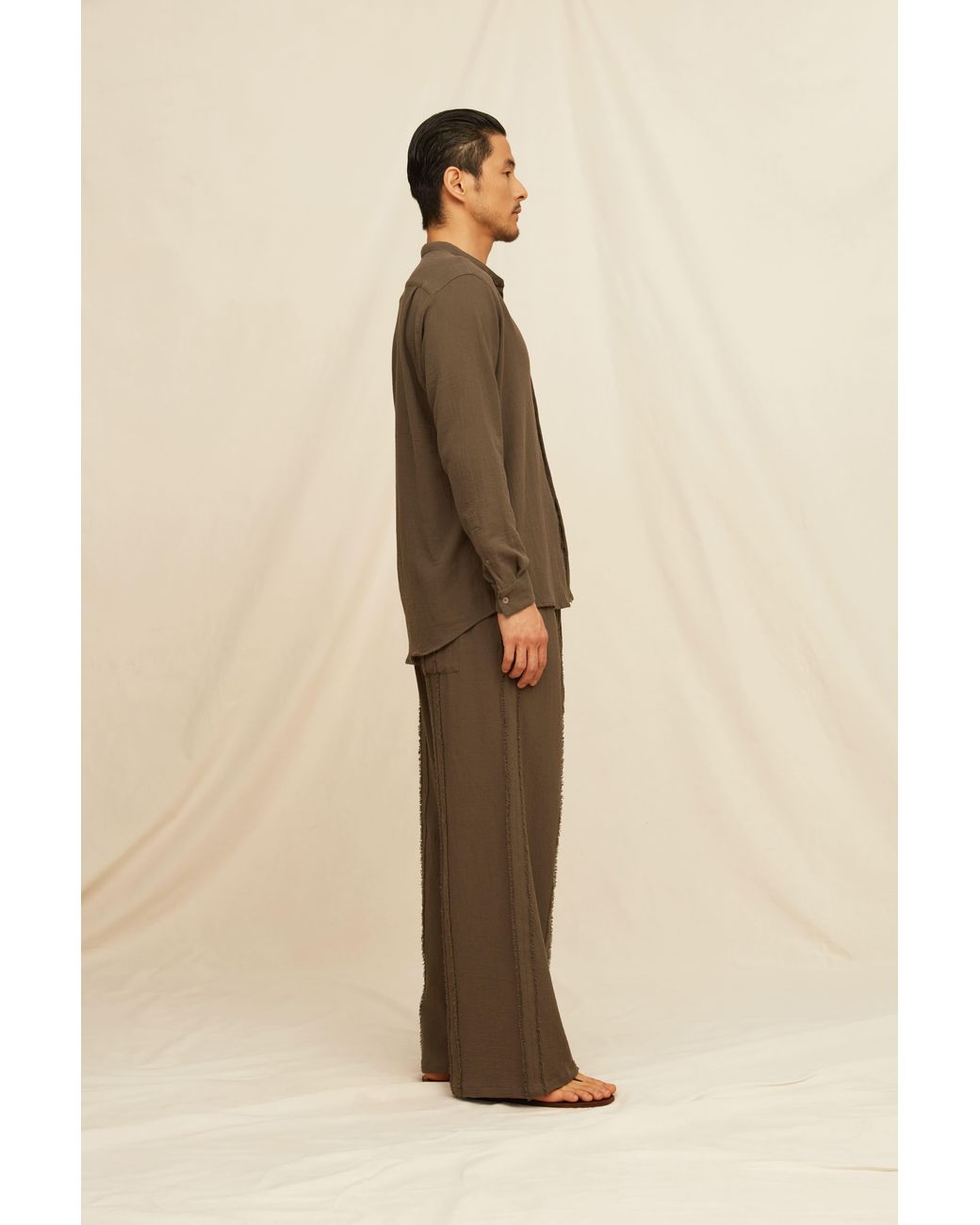 Caravana Gray Tsitsil Shirt Artisanal Cotton for men