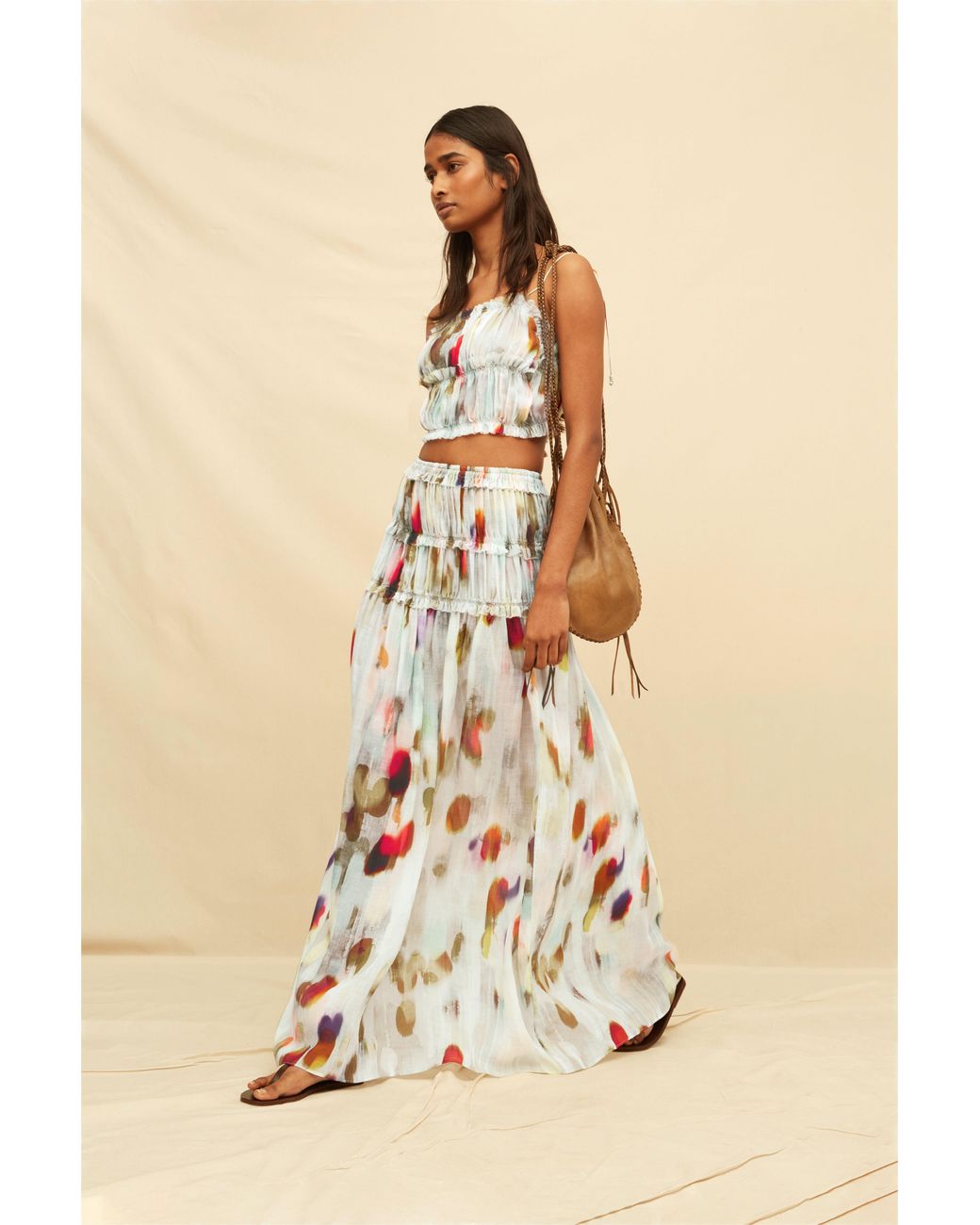 Caravana Green Maelis Maxi Skirt Lyocell Ramie