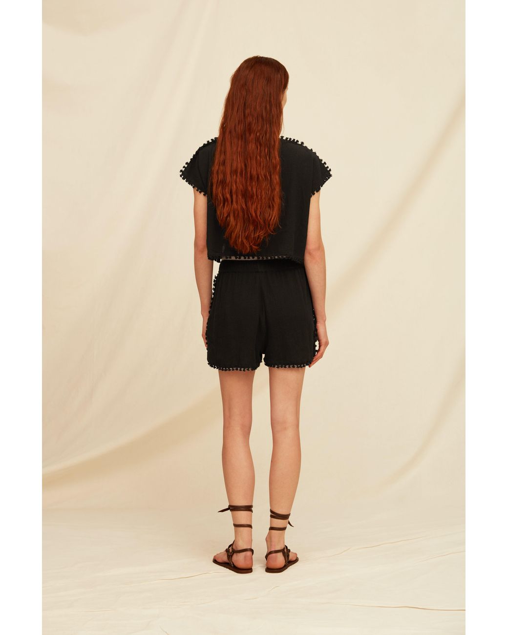 Caravana Black Sooj Shorts Cotton Jute