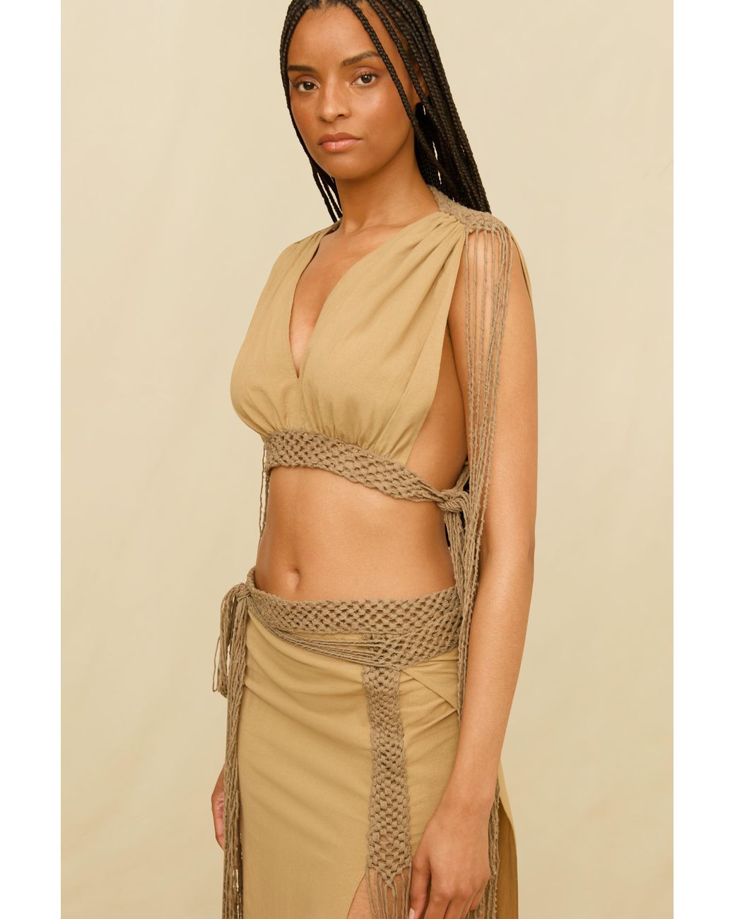 Caravana Brown Zian Top Cotton Voile