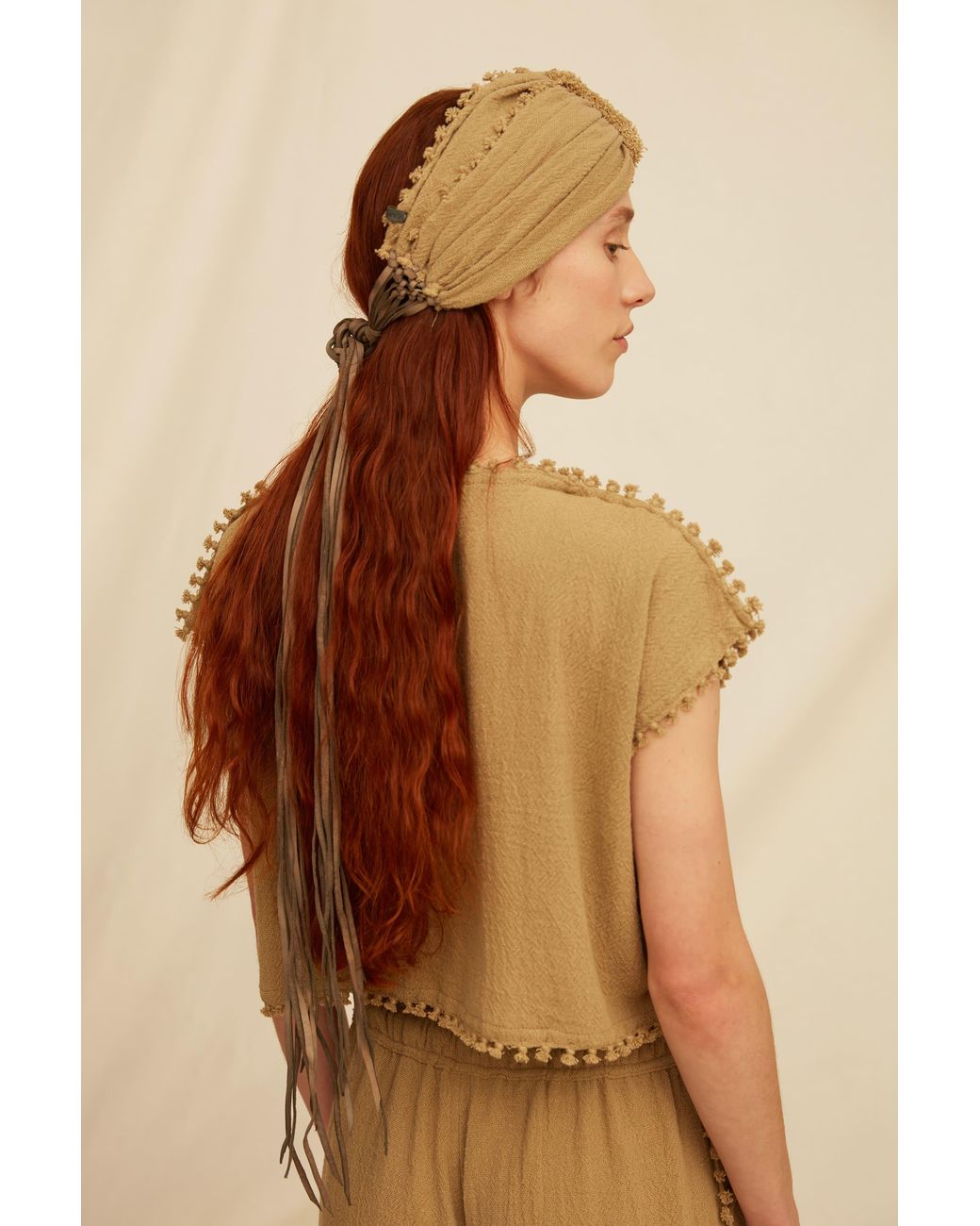 Caravana Brown Ixcan Turban Cotton Jute