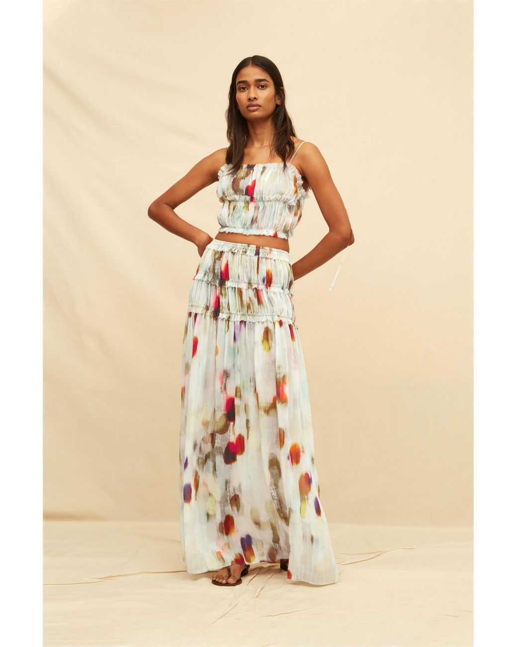 Caravana Green Maelis Maxi Skirt Lyocell Ramie