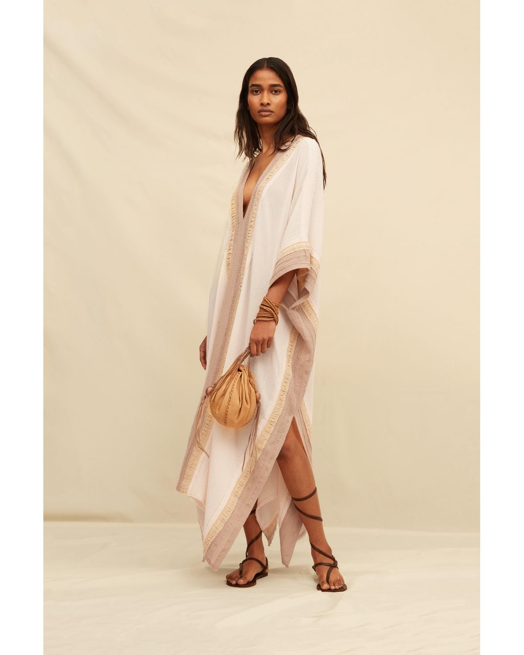 Caravana Pink Nomada Kaftan Cotton Gauze