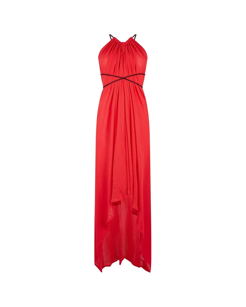 Caravana Red Ayikal Dress Cotton Gauze