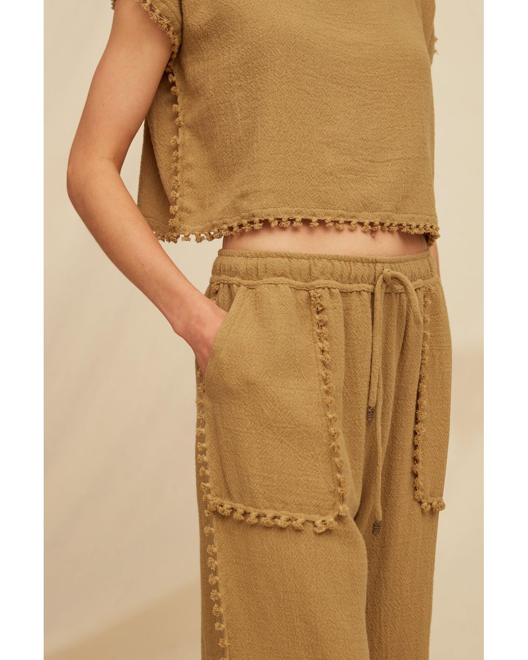 Caravana Brown Xithi Shorts Cotton Jute