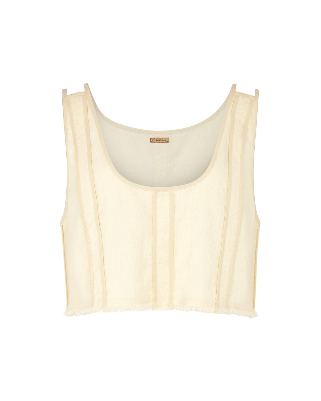 Caravana Natural Avani Crop Vest Artisanal Cotton