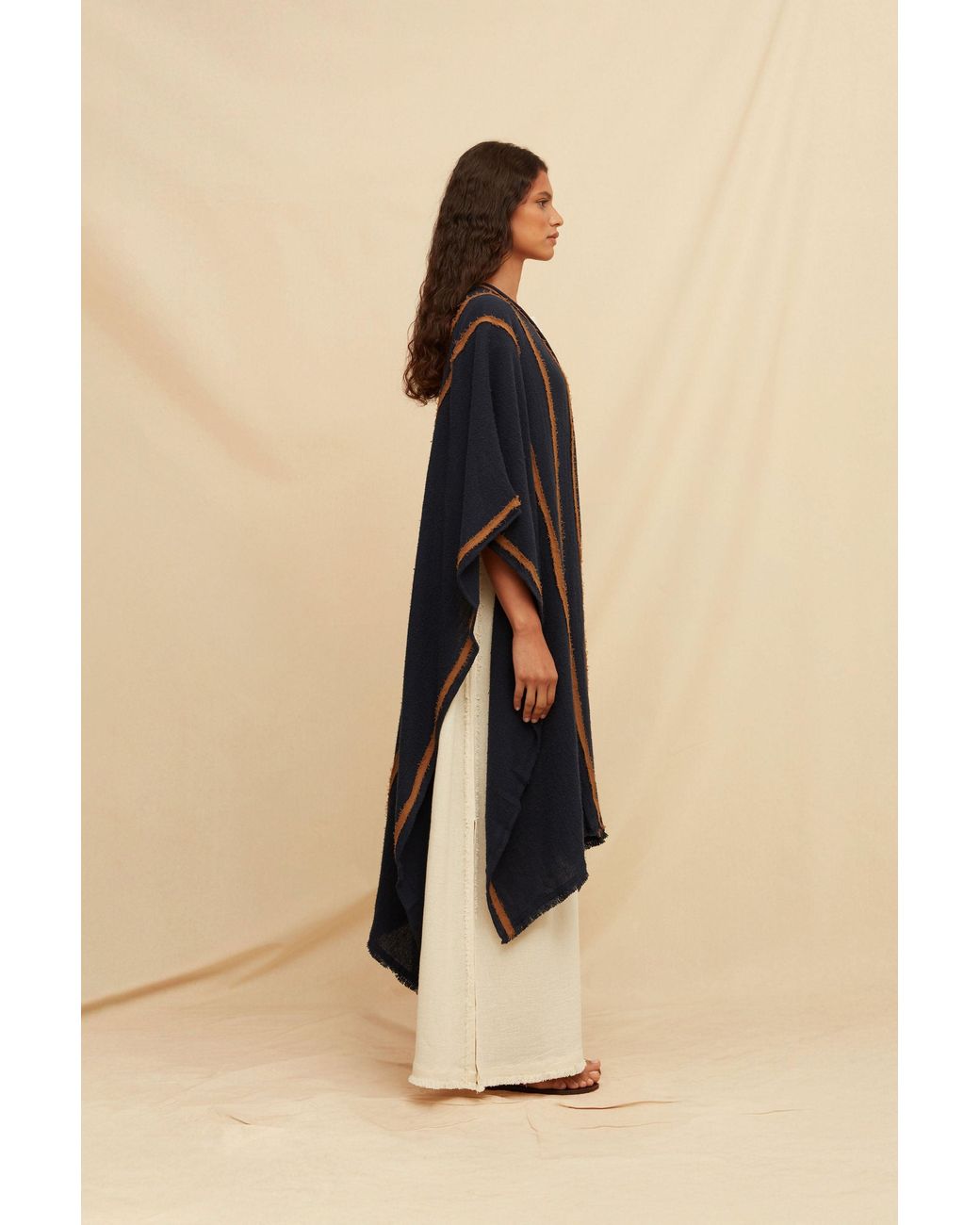 Caravana Blue Yata Cape Artisanal Cotton