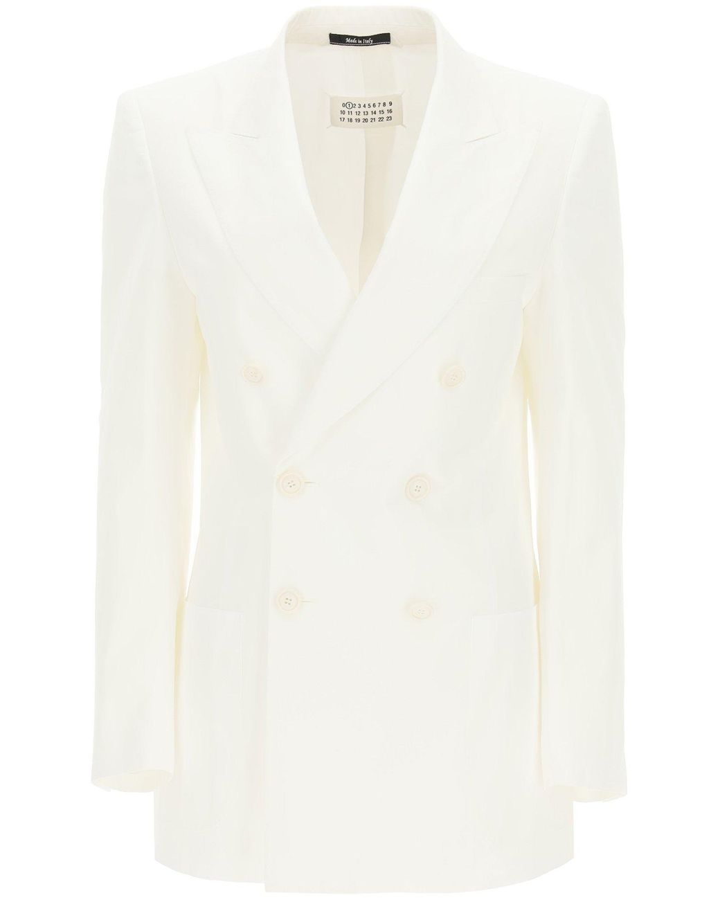 Maison Margiela Cotton Double-breasted Blazer in White - Save 13% - Lyst