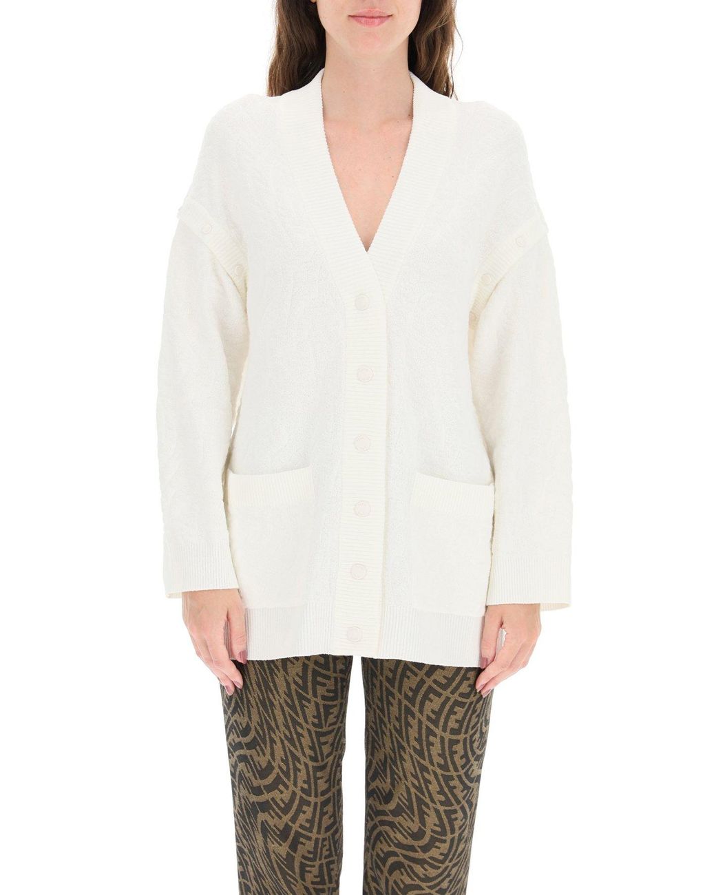 fendi cardigan white