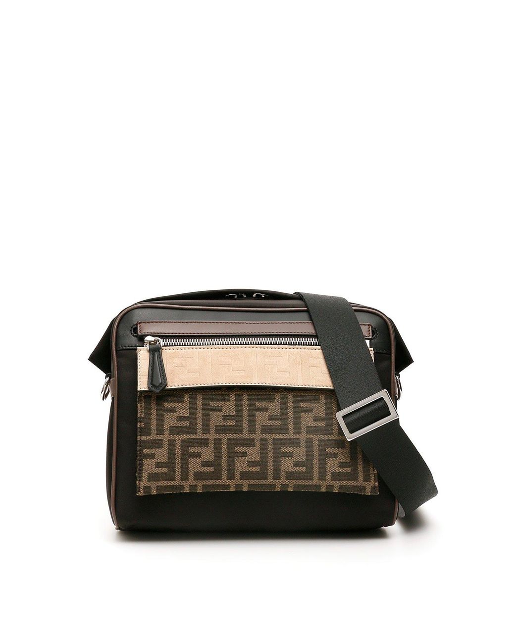 Fendi Synthetic Ff Messenger Bag With Pouch in Brown (Black) for Men