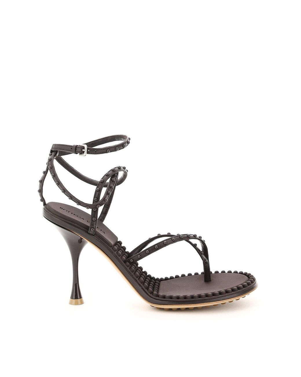 Bottega Veneta Leather Lagoon Bubble Sandals in Brown (Black) | Lyst