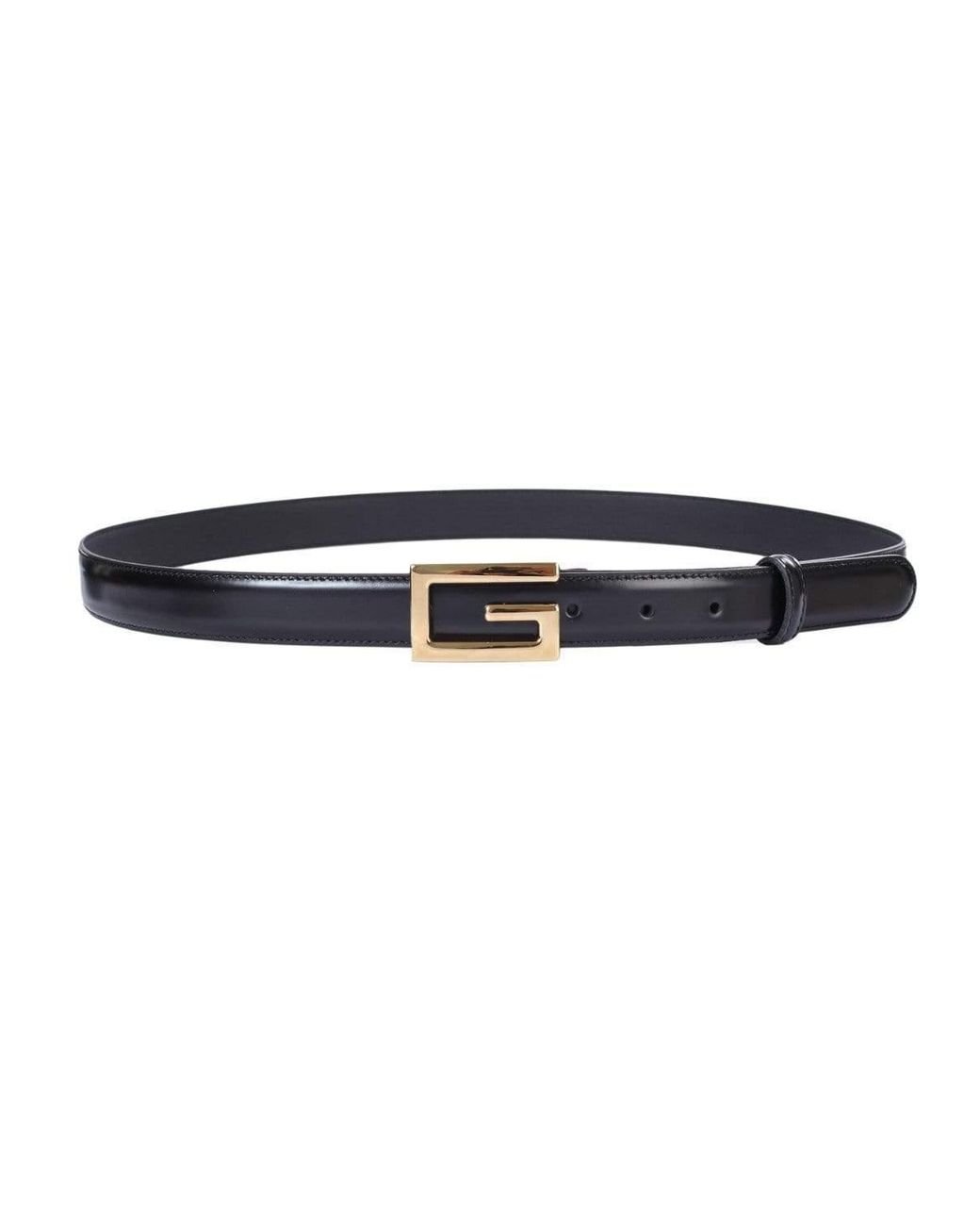 Gucci Thin Belt In Black Leather With Rectangular Buckle G for Men - Lyst