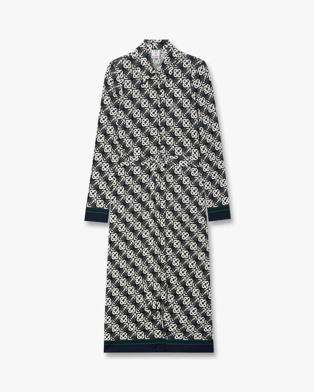Casablanca Paris White Check Jersey Monogram Midi Dress, Size By