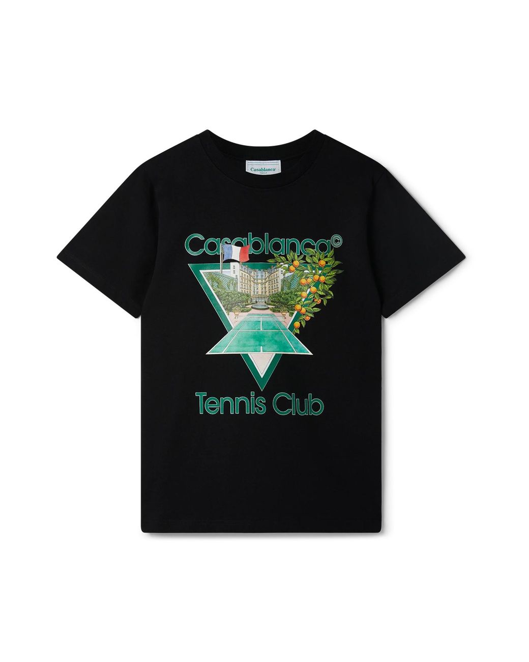Casablanca Paris Black Tennis Club Icon Short Sleeve T-Shirt, By for men