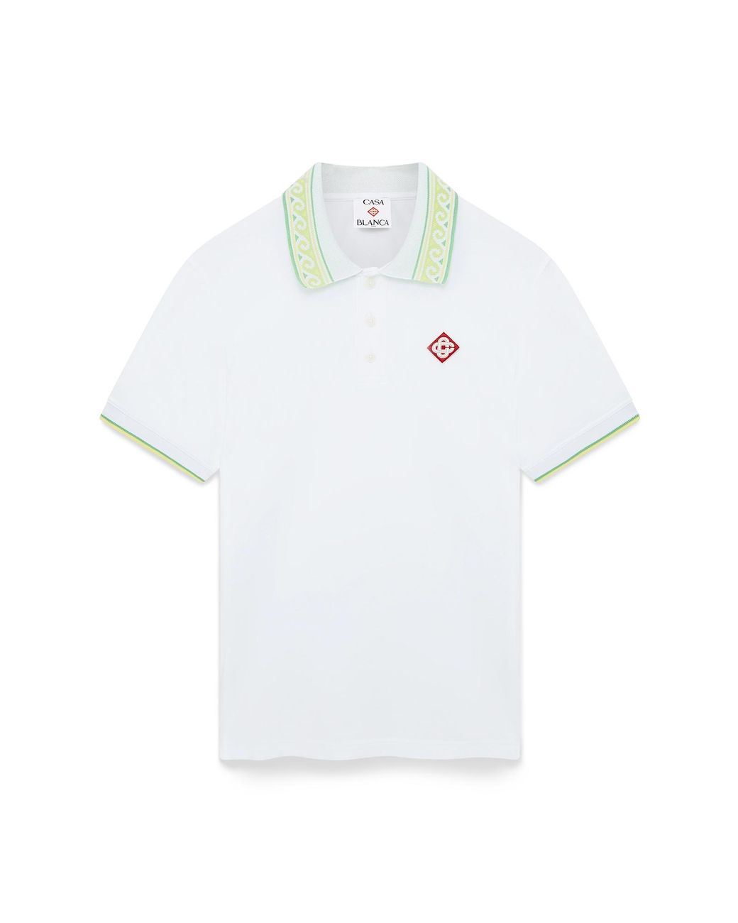 Casablanca Paris White Polo Short Sleeve Shirt, By for men