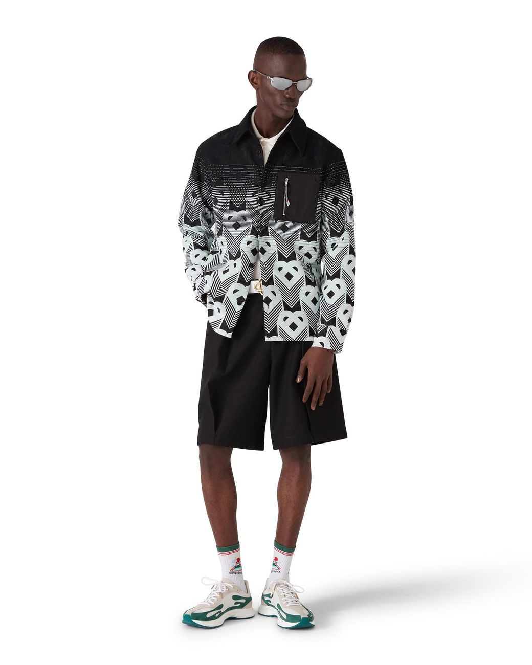 Casablanca Paris Black Veste-Chemise À Monogramme Dégradé for men