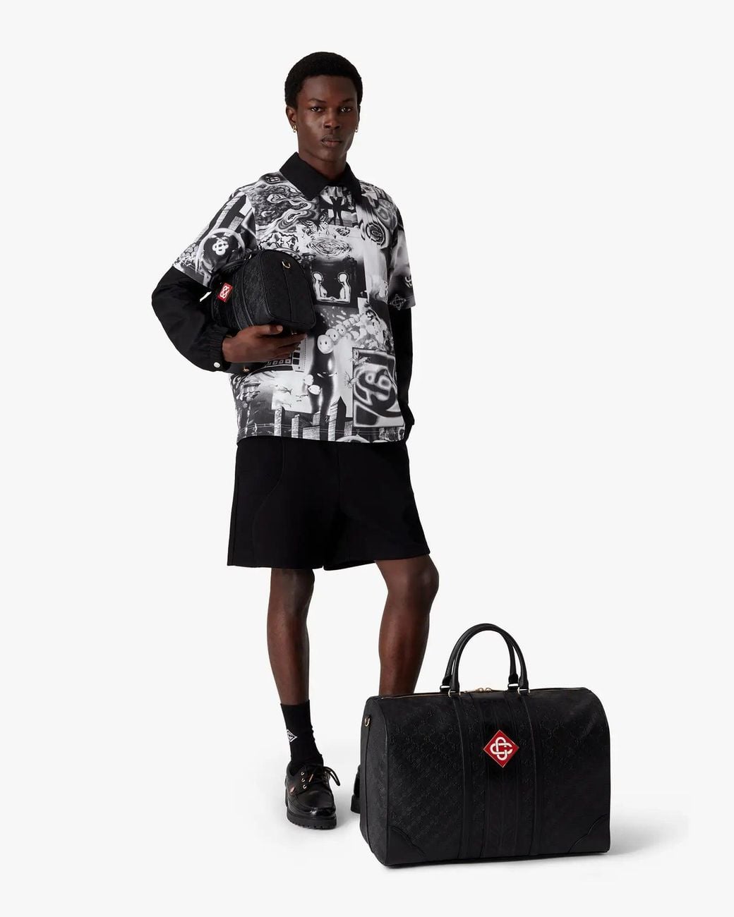 Casablanca Paris Black Sac De Week-End Noir À Monogramme for men