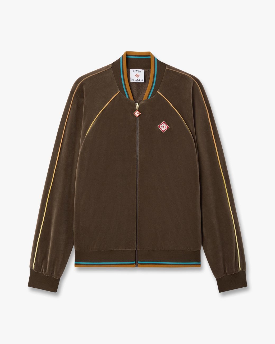 Casablanca Paris Brown Dark Velour Track Jacket for men