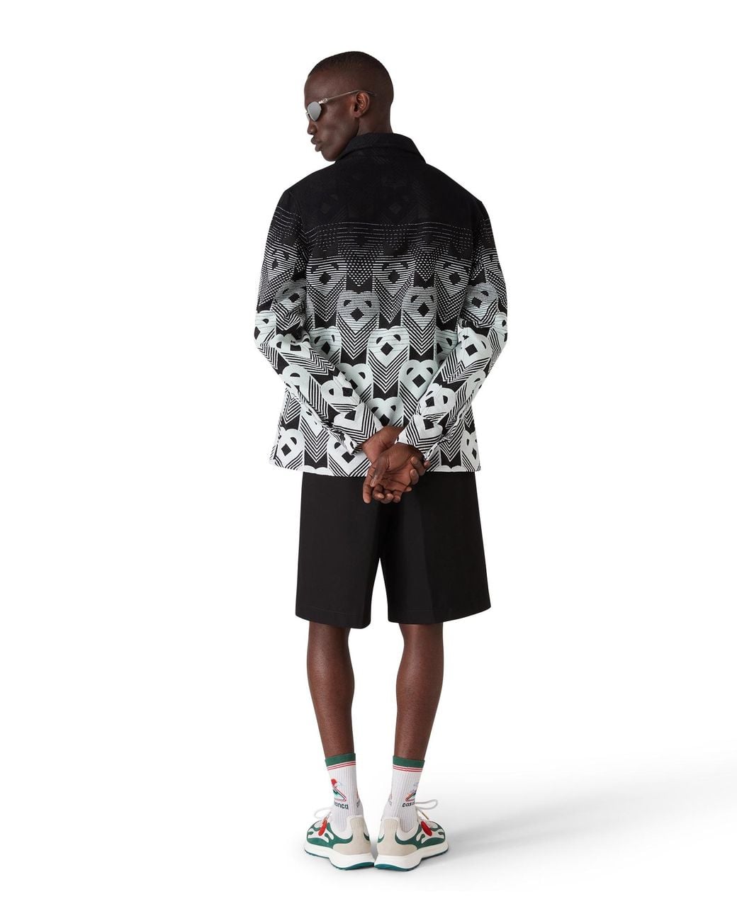 Casablanca Paris Black Veste-Chemise À Monogramme Dégradé for men