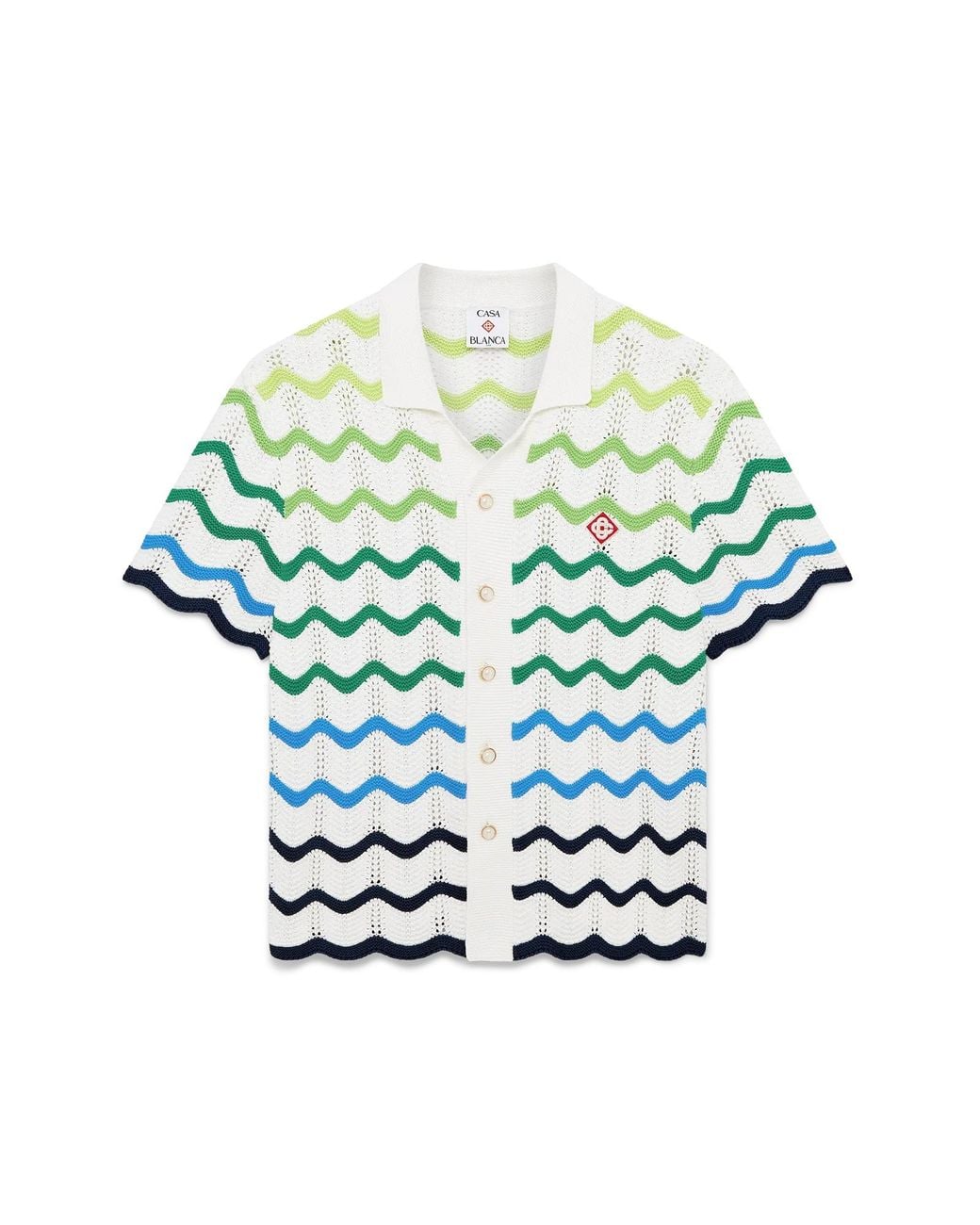 Casablanca Paris Multicolor Chemise À Manches Courtes En Maille Wave for men