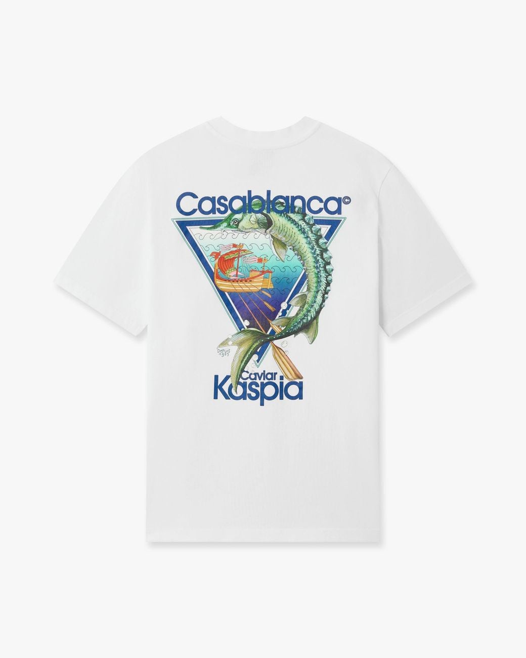 Casablanca Paris Blue Casa Kaspia New York Club Icon Short Sleeve T-Shirt, By for men