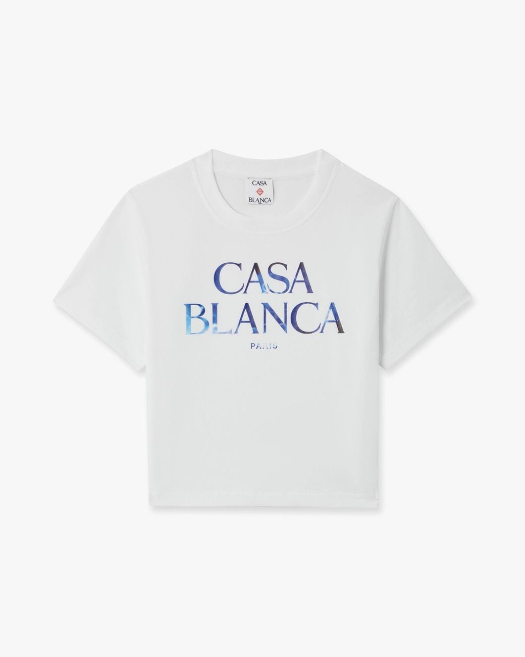 Casablanca Paris White Meduse Stacked Logo Cropped Baby T-Shirt, By