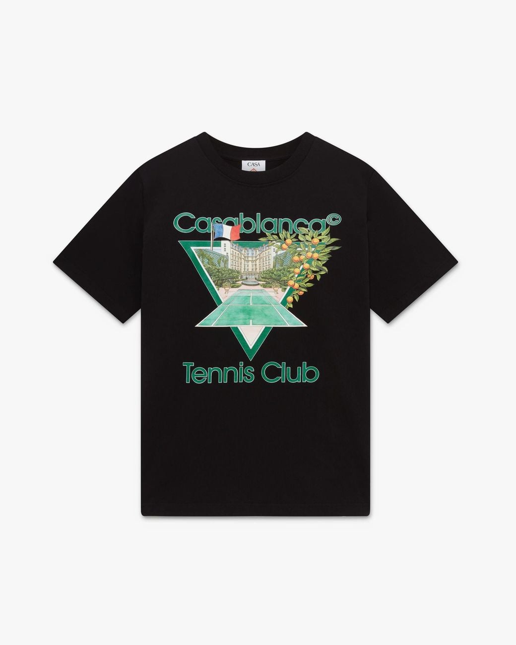 Casablanca Paris Black Tennis Club Icon Short Sleeve T-Shirt, By for men