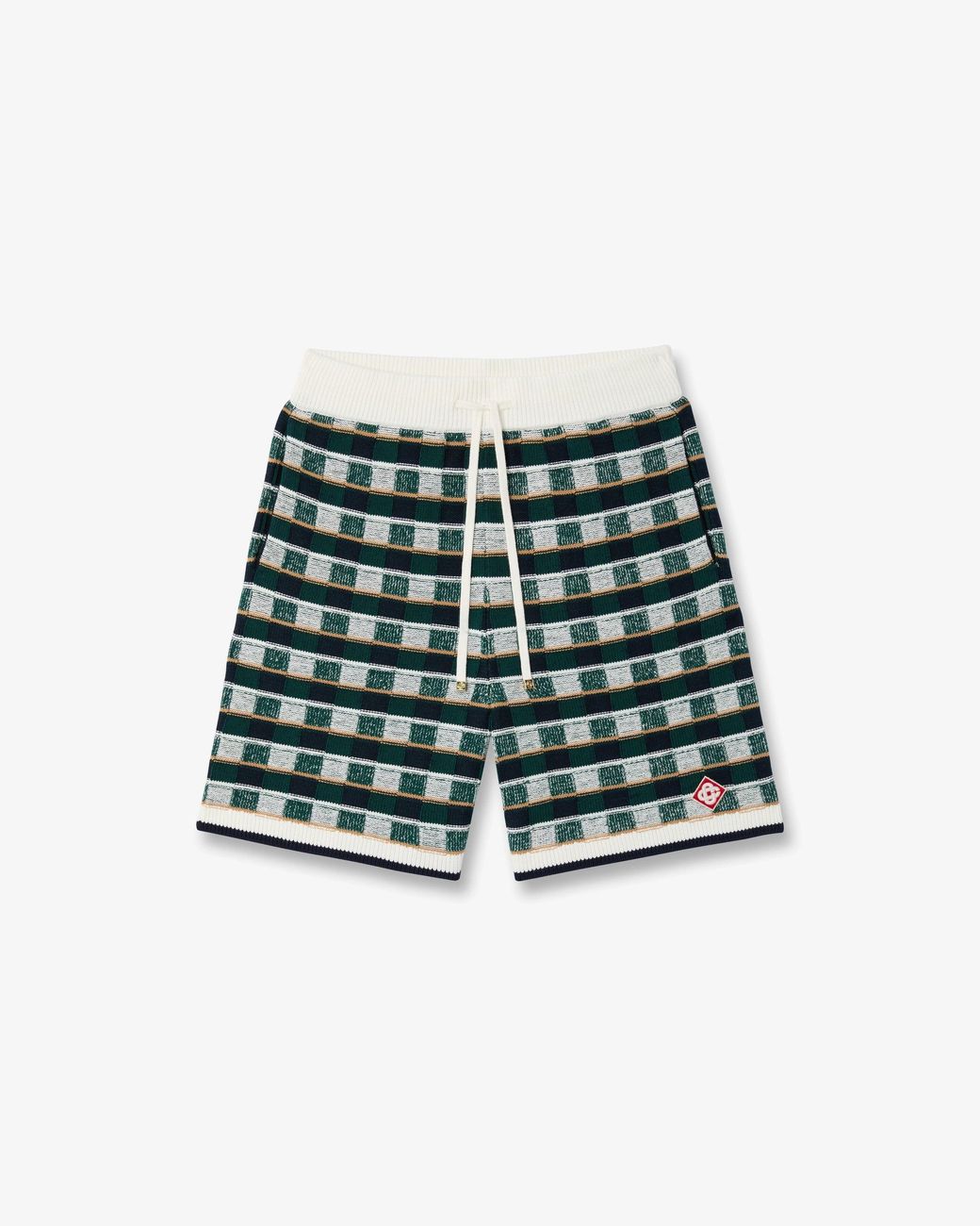 Casablanca Paris Green Crochet Mosaic Shorts, By for men