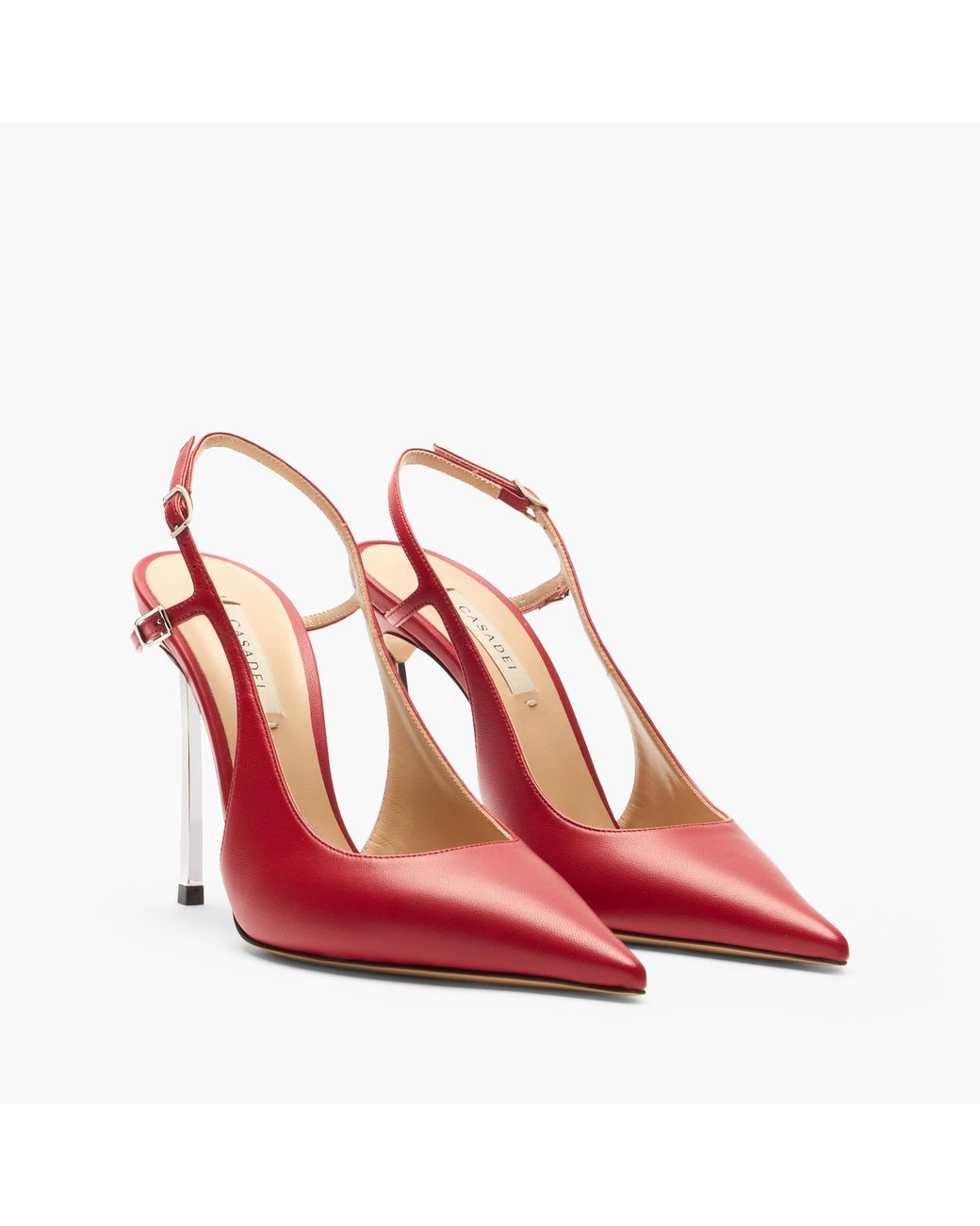 Casadei Red Superblade Minorca Slingback