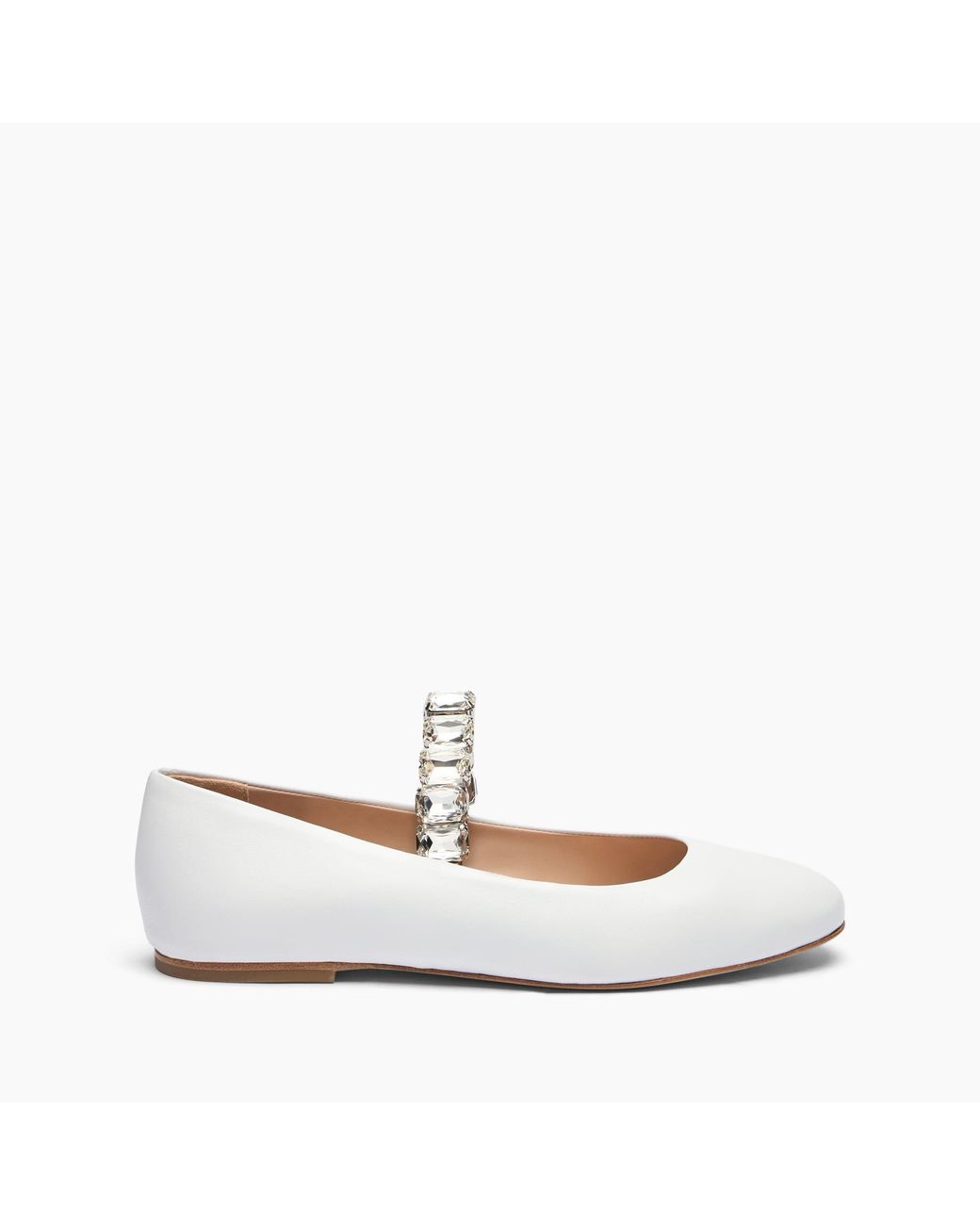 Casadei White Crystal Ballet Flat