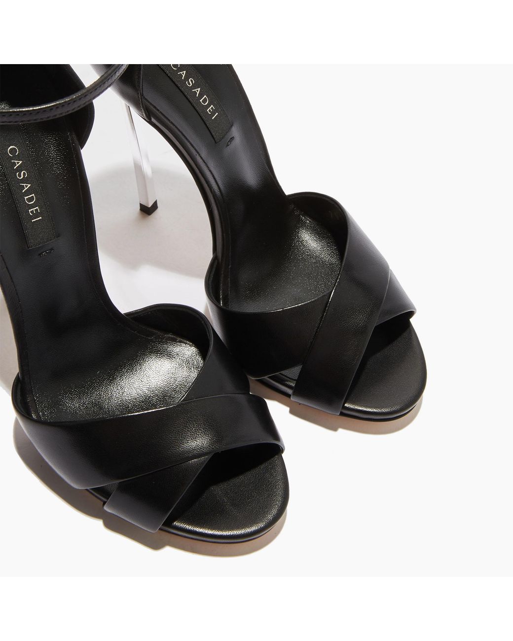 Casadei Black Blade Criss Cross Sandals