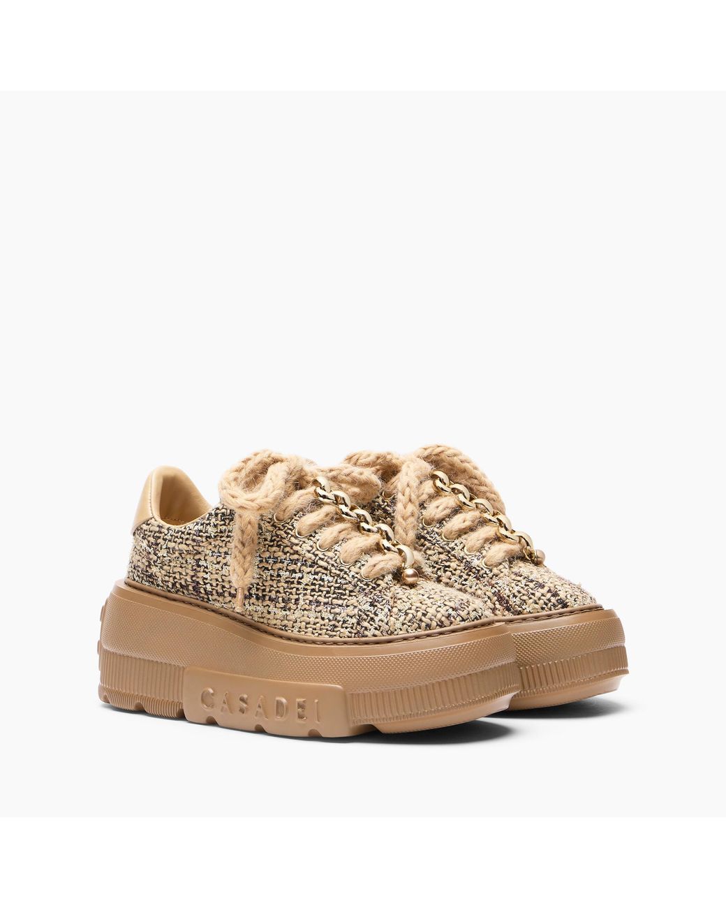 Casadei Natural Nexus Buclé Sneaker
