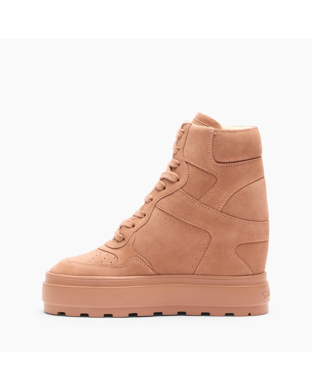 Casadei Brown Wedge-Heel Panelled Sneakers