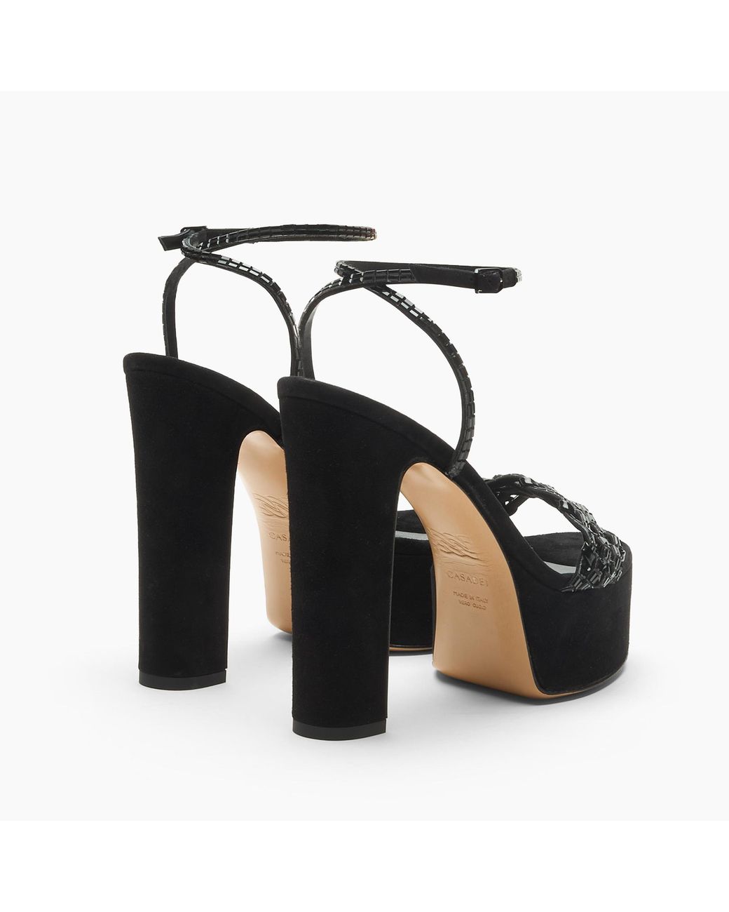 Casadei Black Patty Platform Godyva Sandal